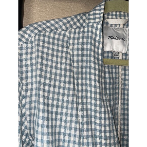 Madewell Women’s Linen Collarless Blazer in Gingham Check size S Oversized Fit - Picture 5 of 10